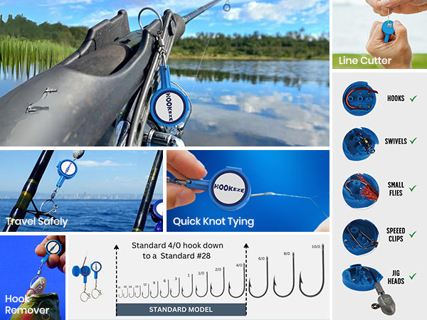 HookEze 7pc Fishing Tool Kit & Nail Knot Tool