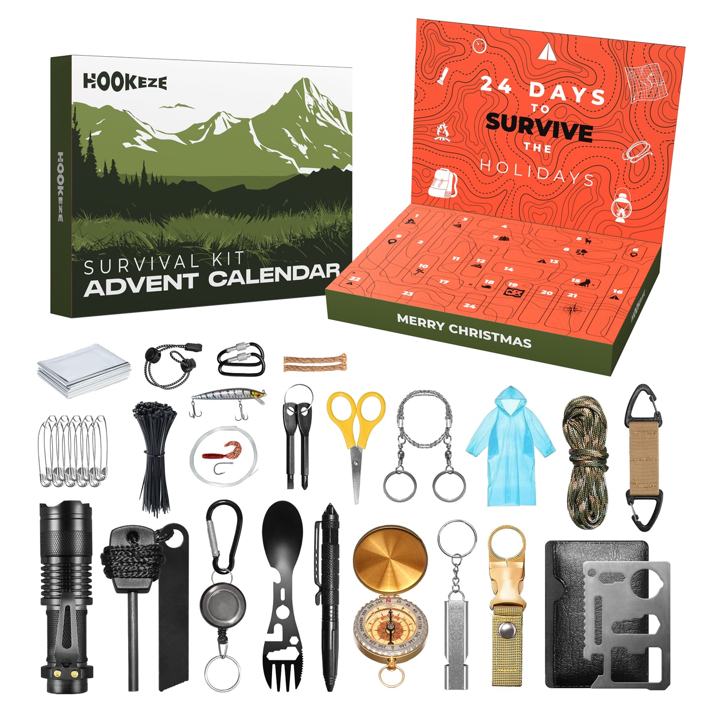 HookEze Fishing & Survival Advent Calendar Combo | 24 Days of Fishing Gifts