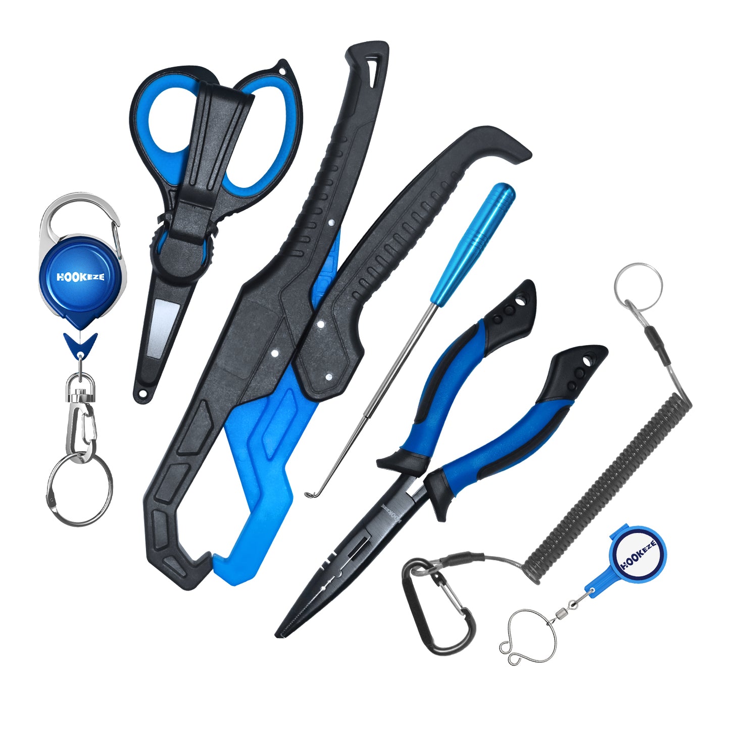 HookEze 7pc Fishing Tool Kit & Nail Knot Tool