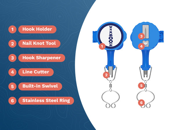 HookEze Fishing Knot Treble Hook Tying Tool | Pack of 2
