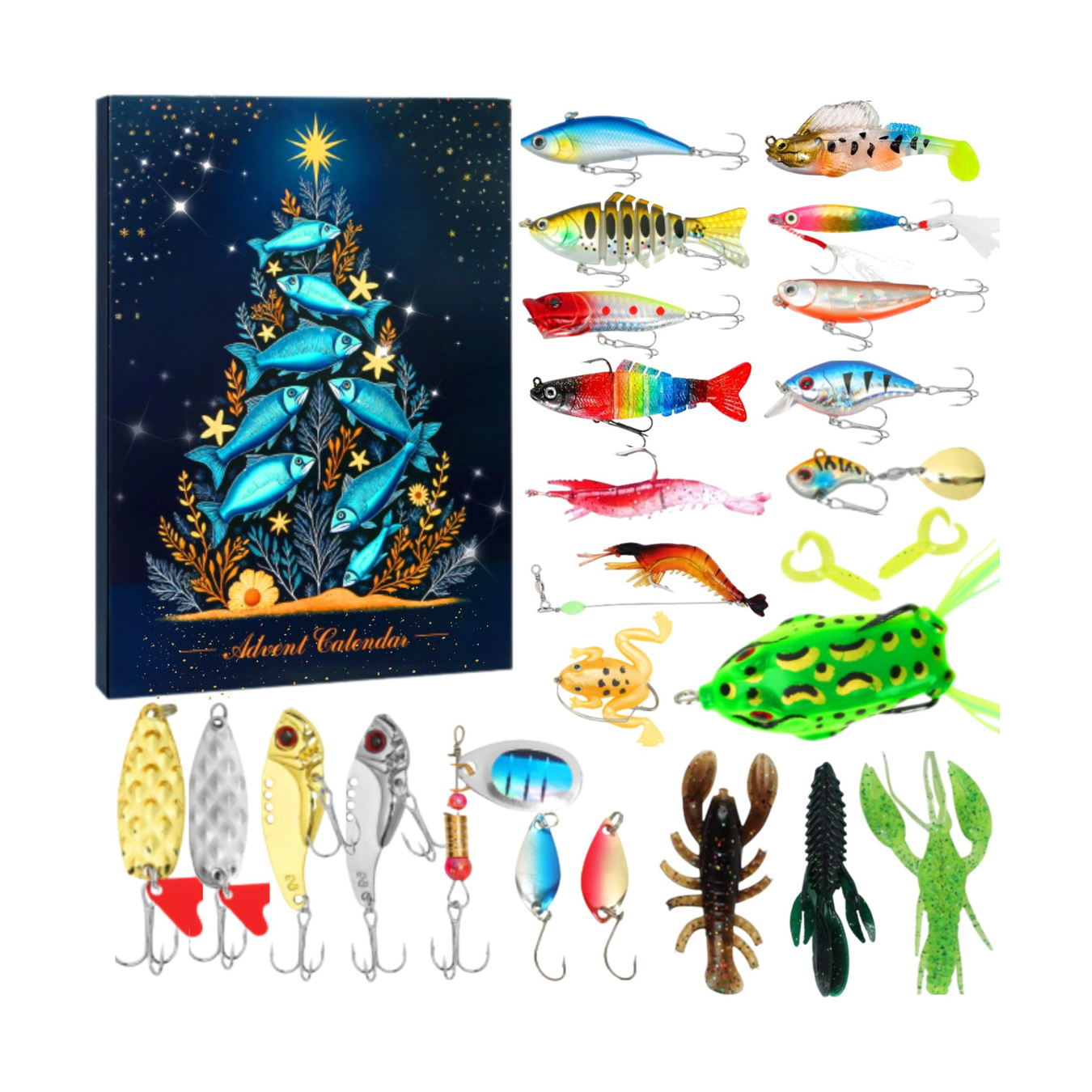 HookEze Fishing Advent Calendar  Starter Kit | 24 Days of Fishing Gifts