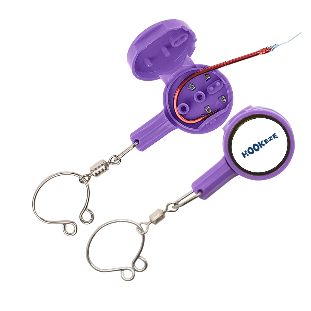 Hook-Eze Fishing Knot Tying Tool (Standard) | Pack of 2 | Purple