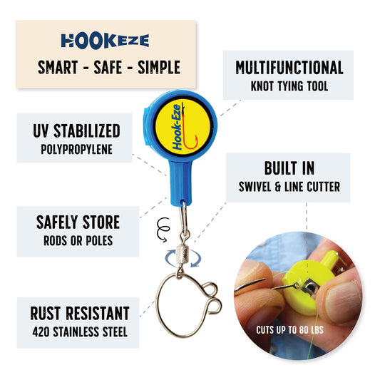 Hook-Eze Fishing Knot Tying Tool (Standard) & Hook Remover